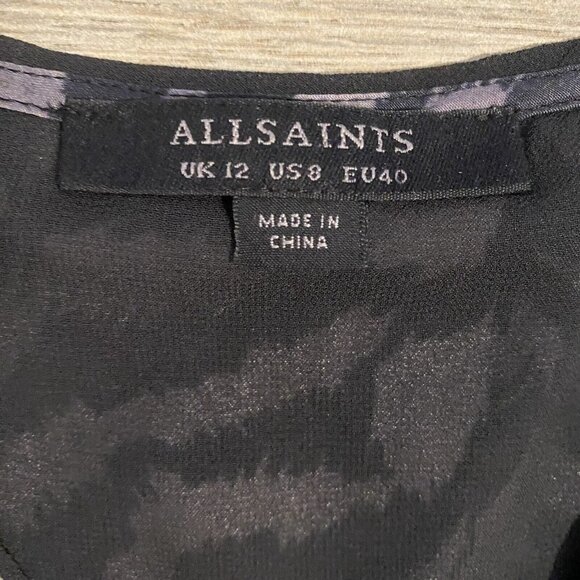 All Saints Women’s Size 8 Irina Remix Jumpsuit Animal Print Romper Long Sleeve - Picture 8 of 16